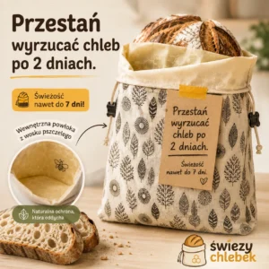 Worek na pieczywo z woskiem pszczelim