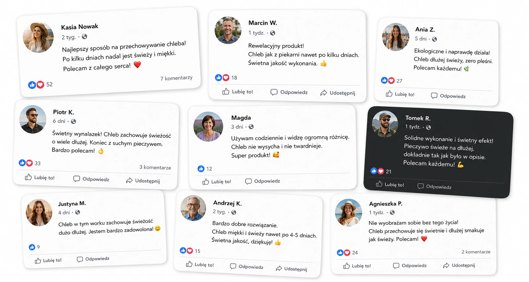 Opinie klientów Świeży Chlebek z Facebooka